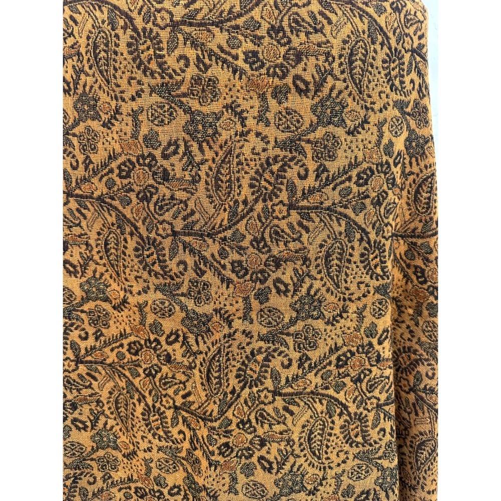 Pashmina Brown Black Paisley Scarf Wrap Fringe Trim 100% Pashmina 68x27 - Picture 8 of 9